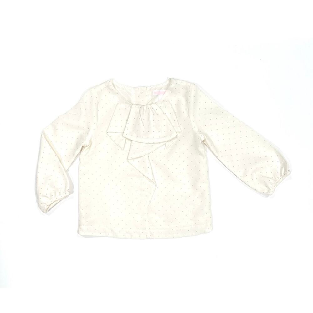 Janie and Jack Pink Label Ivory Ruffled Blouse